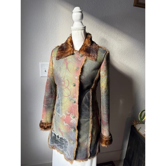 American Vintage Jackets & Blazers - Fur Lined Colorful Coat